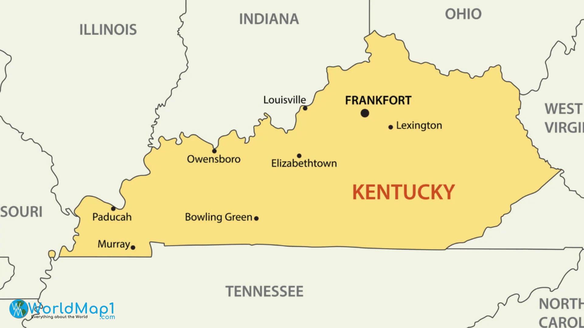 Kentucky State Map United States